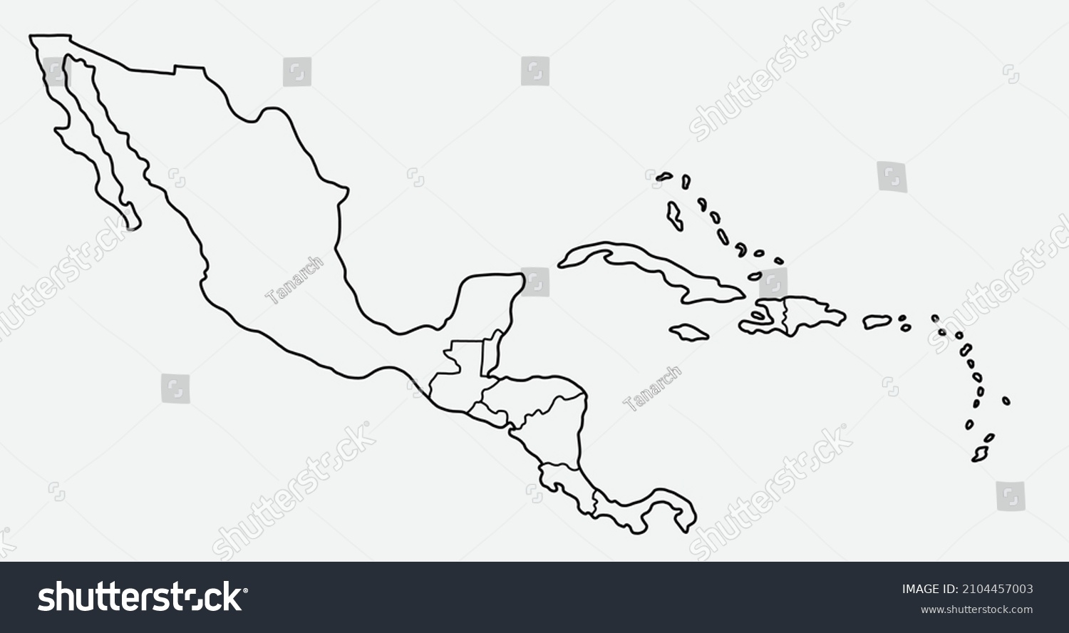 Central America Outline Map Printable