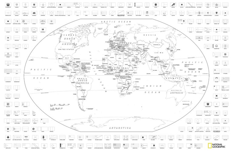 Download And Color A Free World Or United States Map With Flags National Geographic