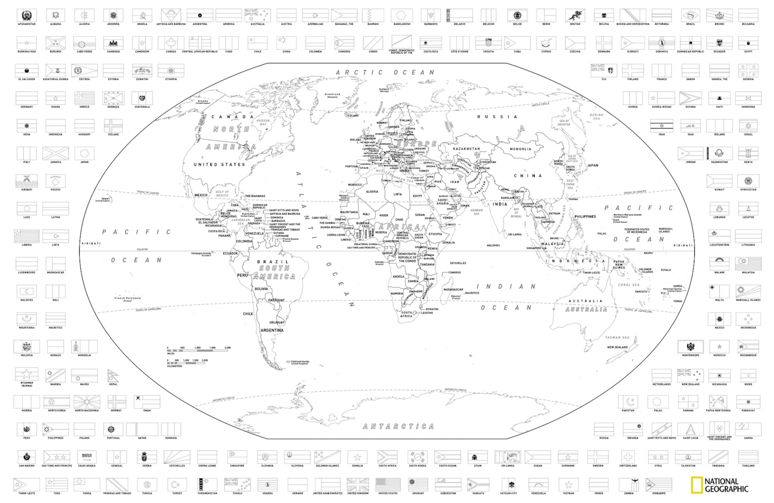 Download And Color A Free World Or United States Map With Flags Download And Color A Free World Or United States Map With Flags