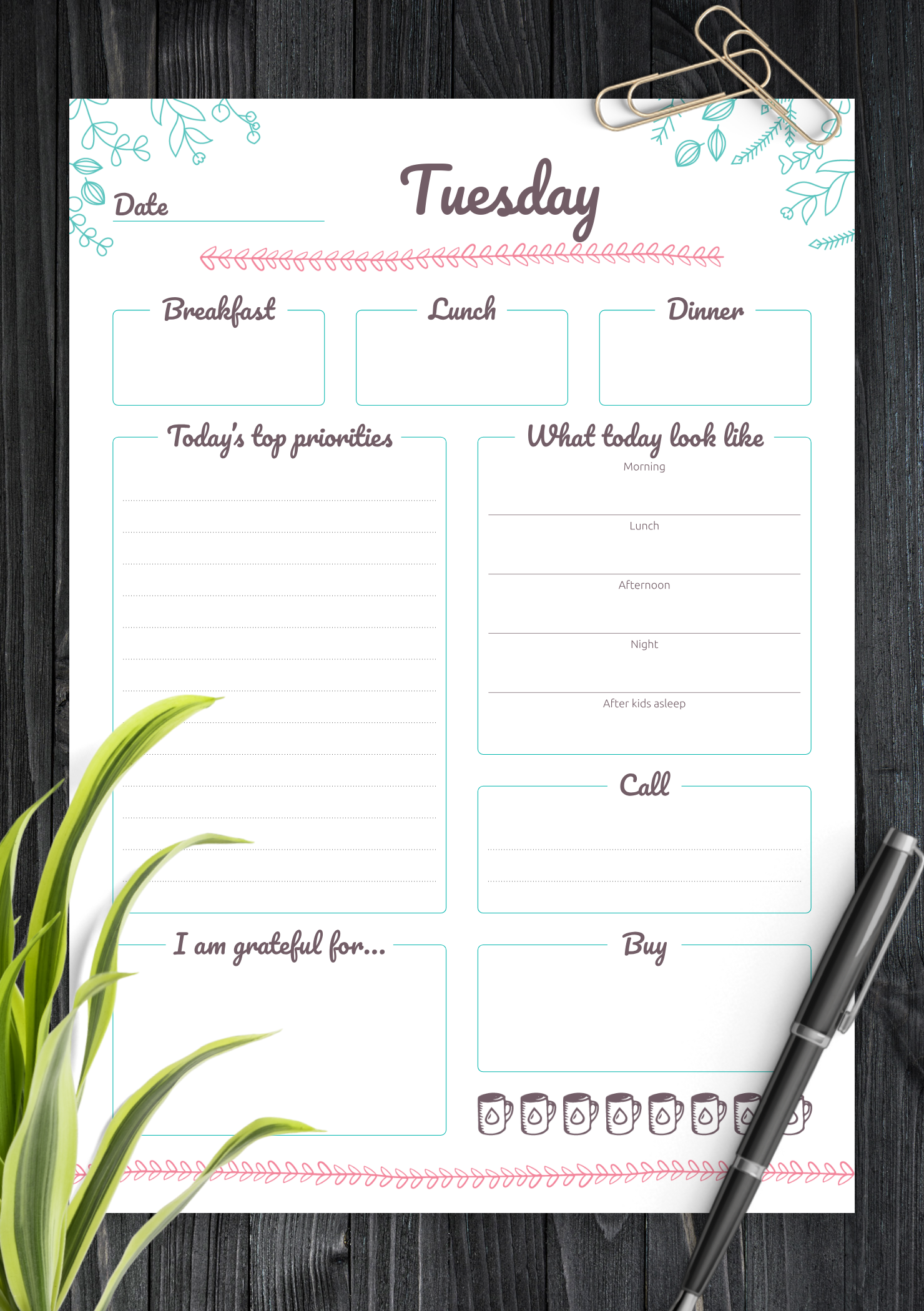 7 Day Printable Weekly Calendar 7 Day Printable Weekly Calendar