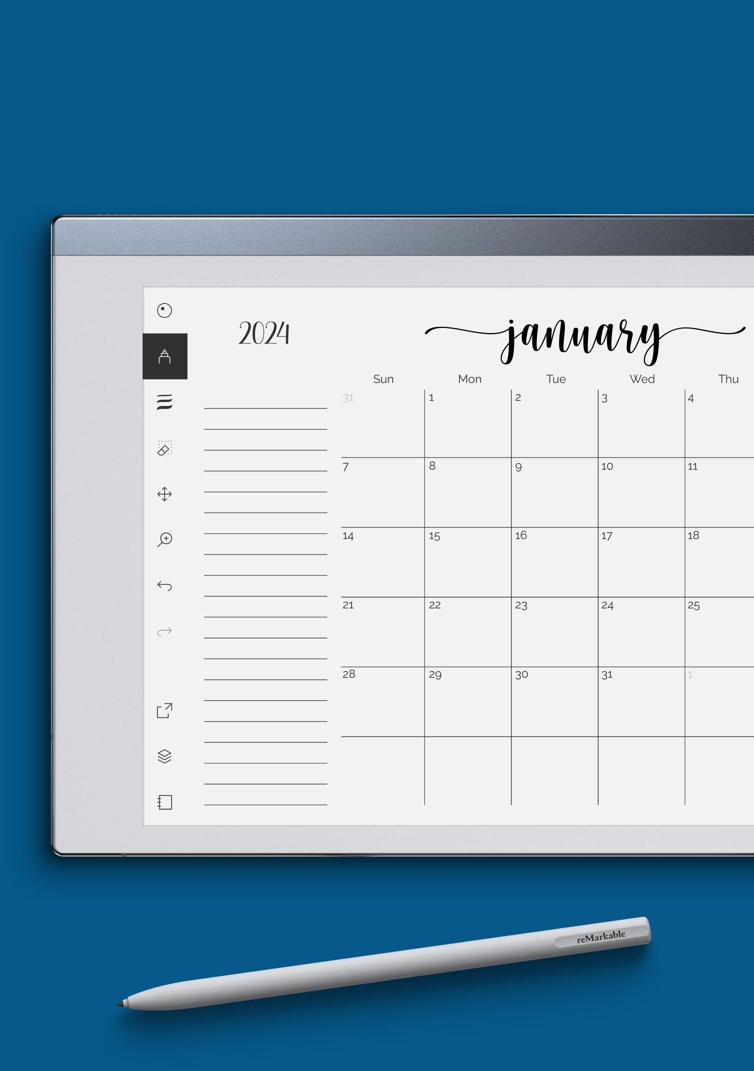 Download Printable Monthly Calendar With Notes Section PDF Download Printable Monthly Calendar With Notes Section PDF