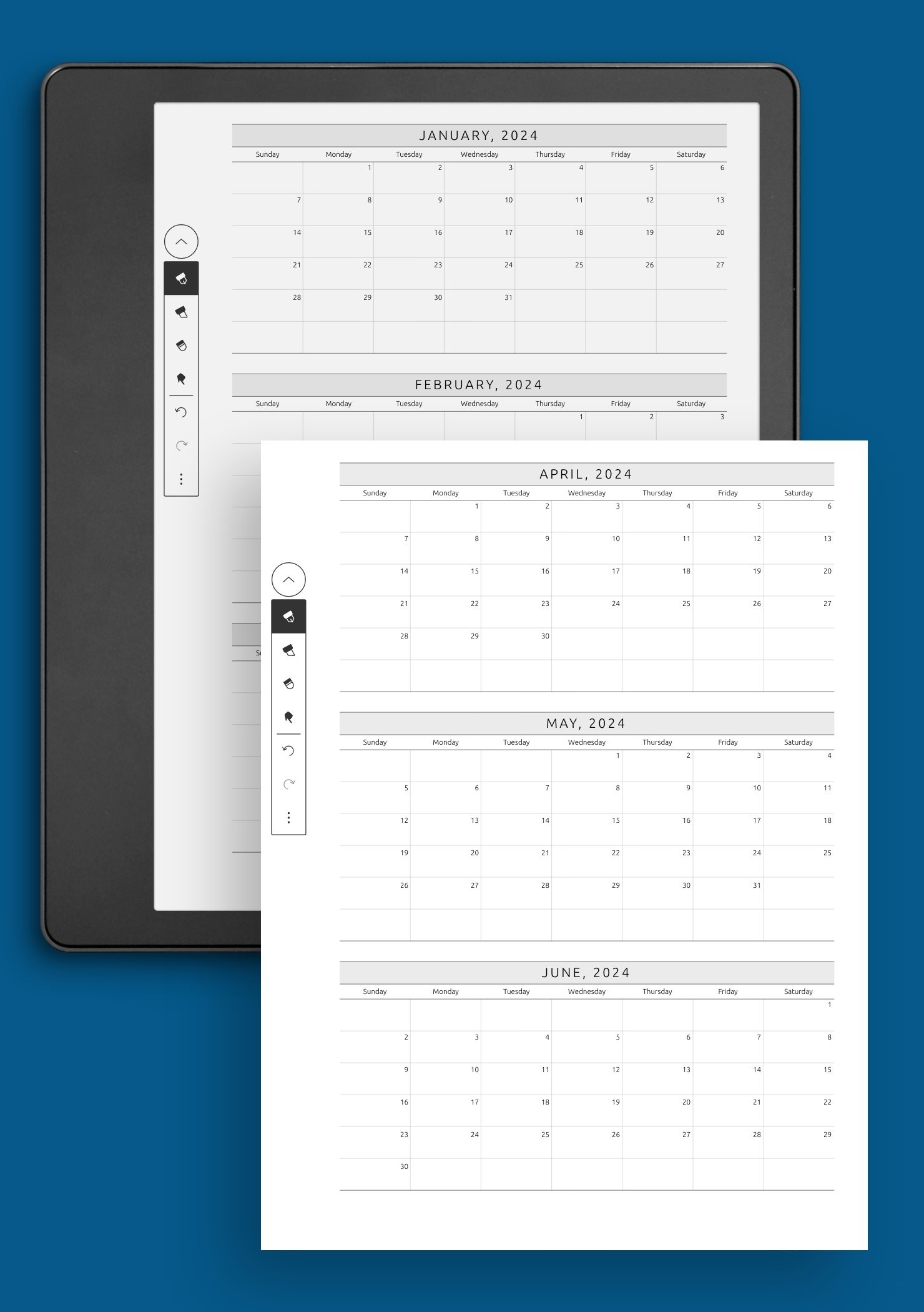 Download Printable Quarterly Calendar Template PDF