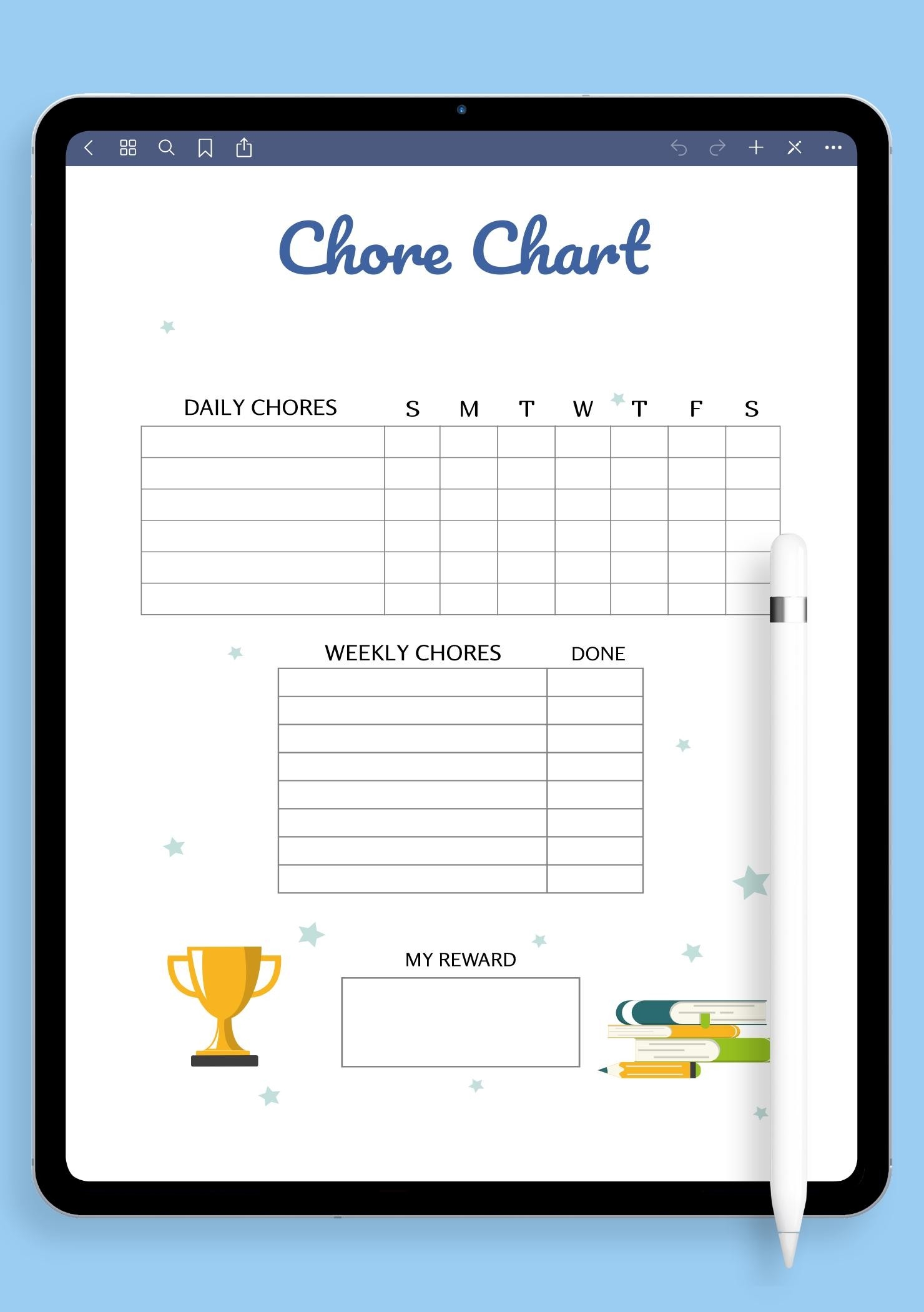 Chore Reward Chart Printable Chore Reward Chart Printable