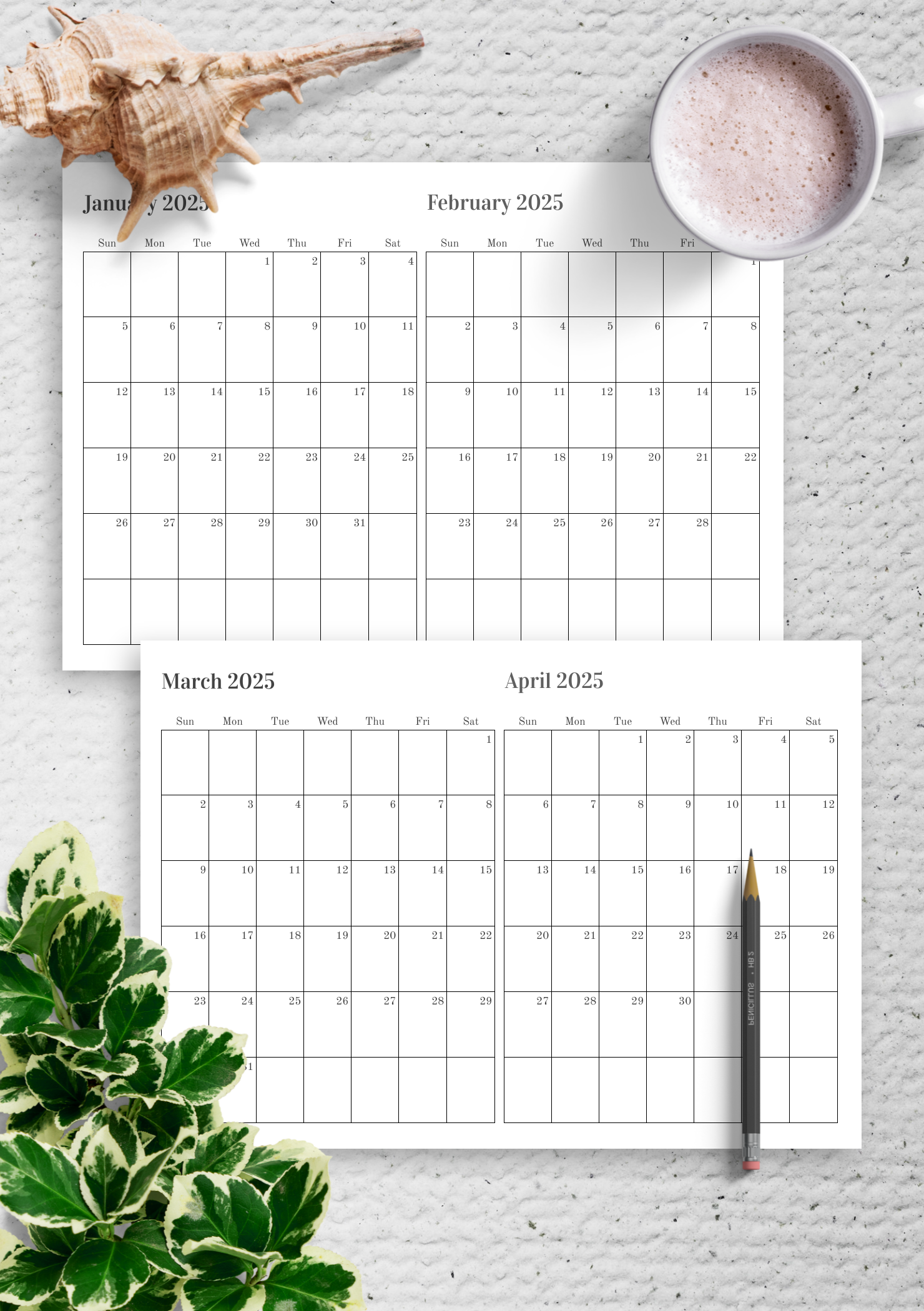 Download Printable Two Months On One Page Calendar PDF Download Printable Two Months On One Page Calendar PDF