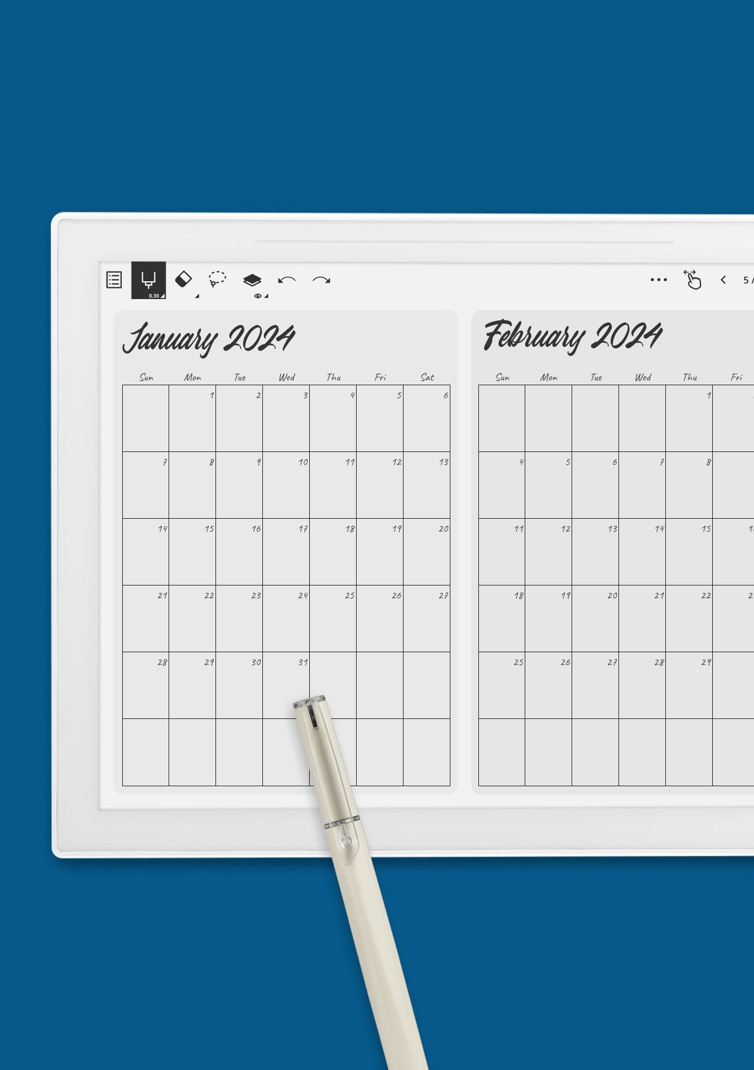 Download Printable Two Months On Page Calendar PDF