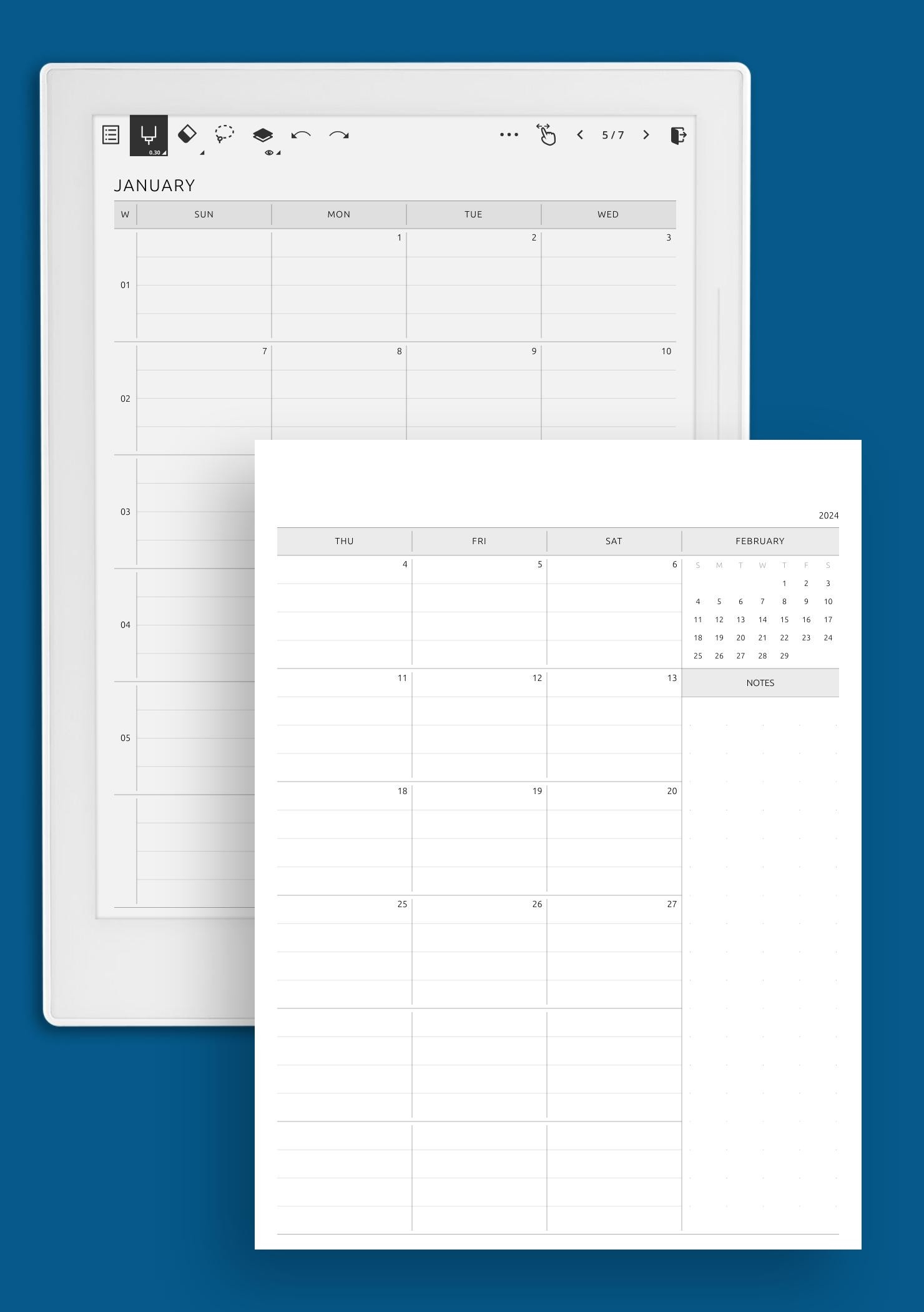 Printable Monthly Calendar On Two Pages
