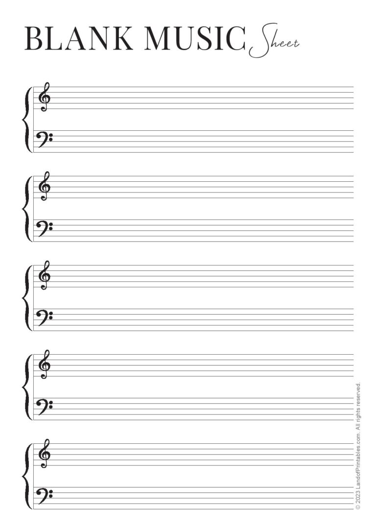 Download Your Free Blank Music Sheet Land Of Printables