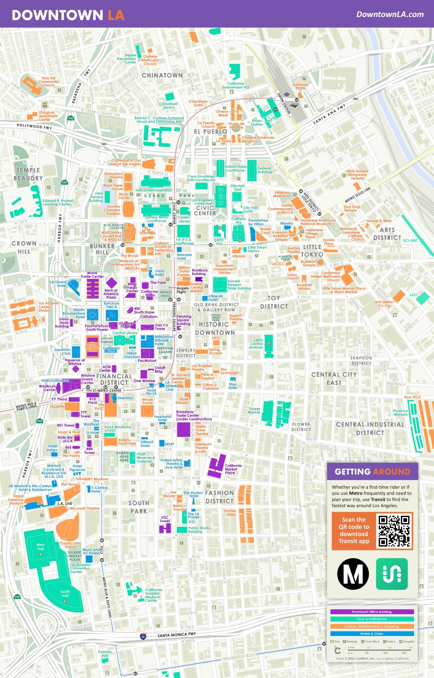 Downtown Los Angeles Tourist Map Ontheworldmap