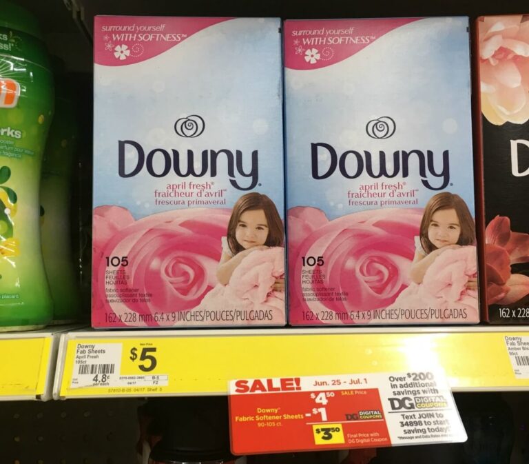 Downy Fabric Softener Sheets Just 0 03 Per Load At Dollar General Worksheets Library
