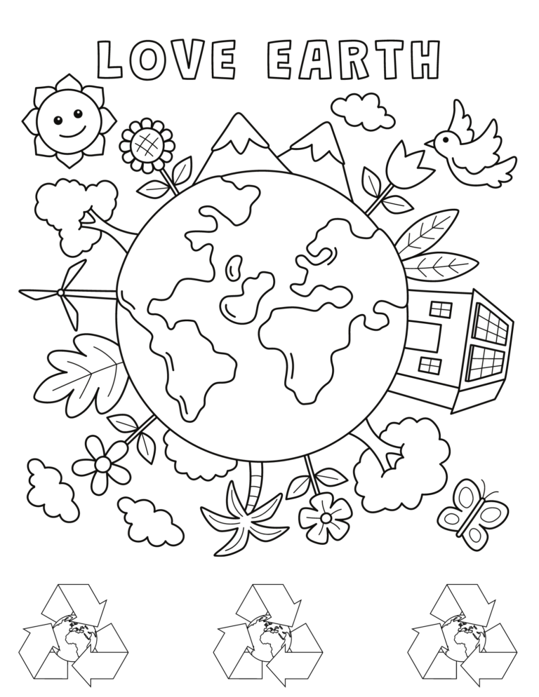 Earth Day Coloring Pages For Kids And Adults
