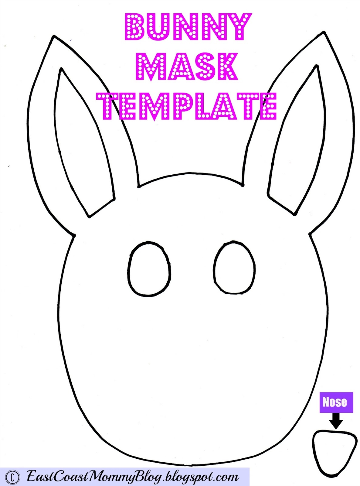 East Coast Mommy Bunny Mask For Preschoolers With FREE Printable Template