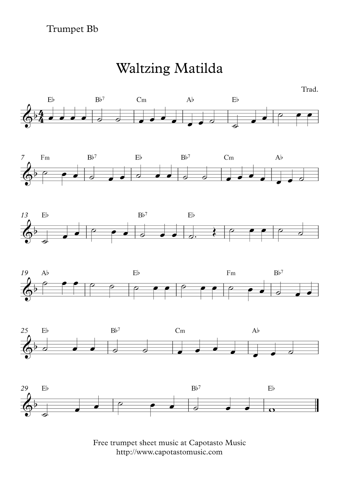 Free Printable Music Sheets For Trumpet