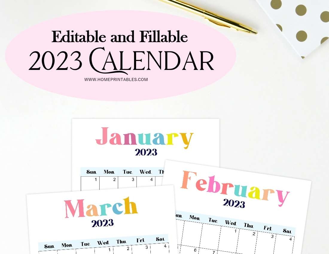 Free Printable Calendar Editable