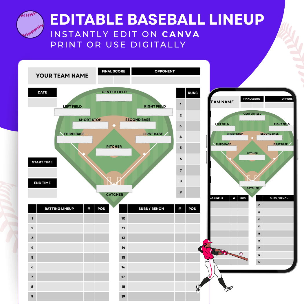 Printable Baseball Field Position Chart Printable Baseball Field Position Chart