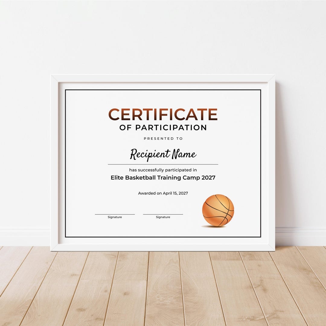Free Printable Participation Award Templates