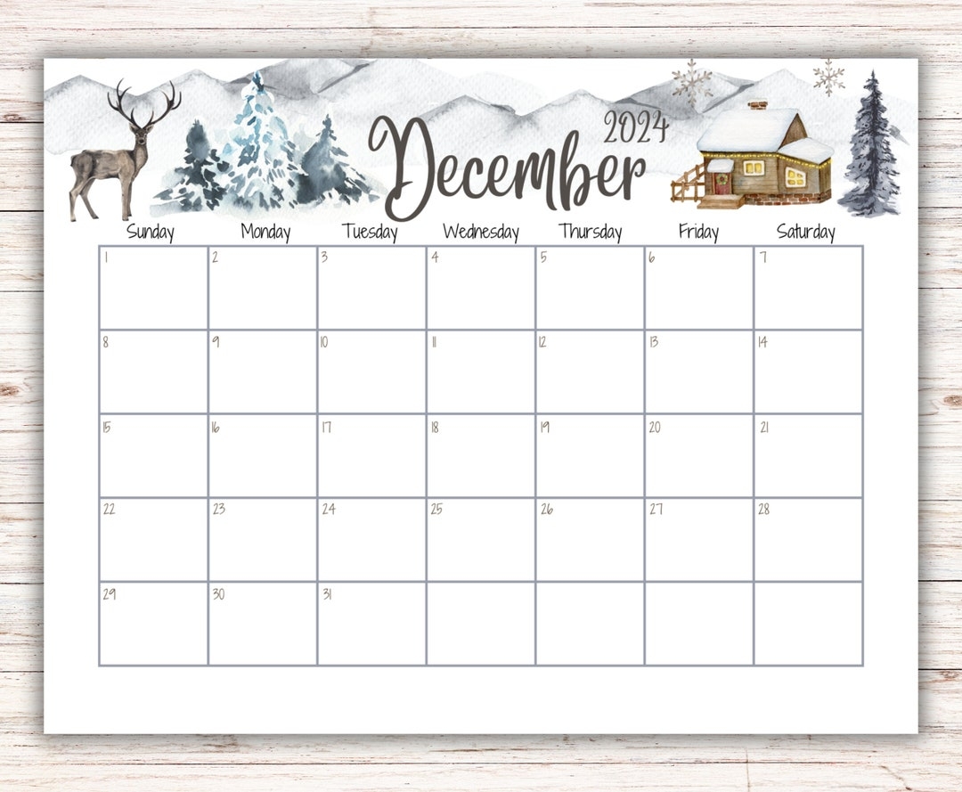 December Blank Printable Calendar