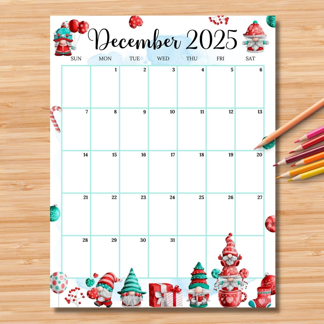 EDITABLE December 2025 Calendar vertical portrait Cute Gnome Christmas Planner Monthly Schedule For Kids School Home Work Office Etsy EDITABLE December 2025 Calendar vertical portrait Cute Gnome Christmas Planner Monthly Schedule For Kids School Home Work Office Etsy