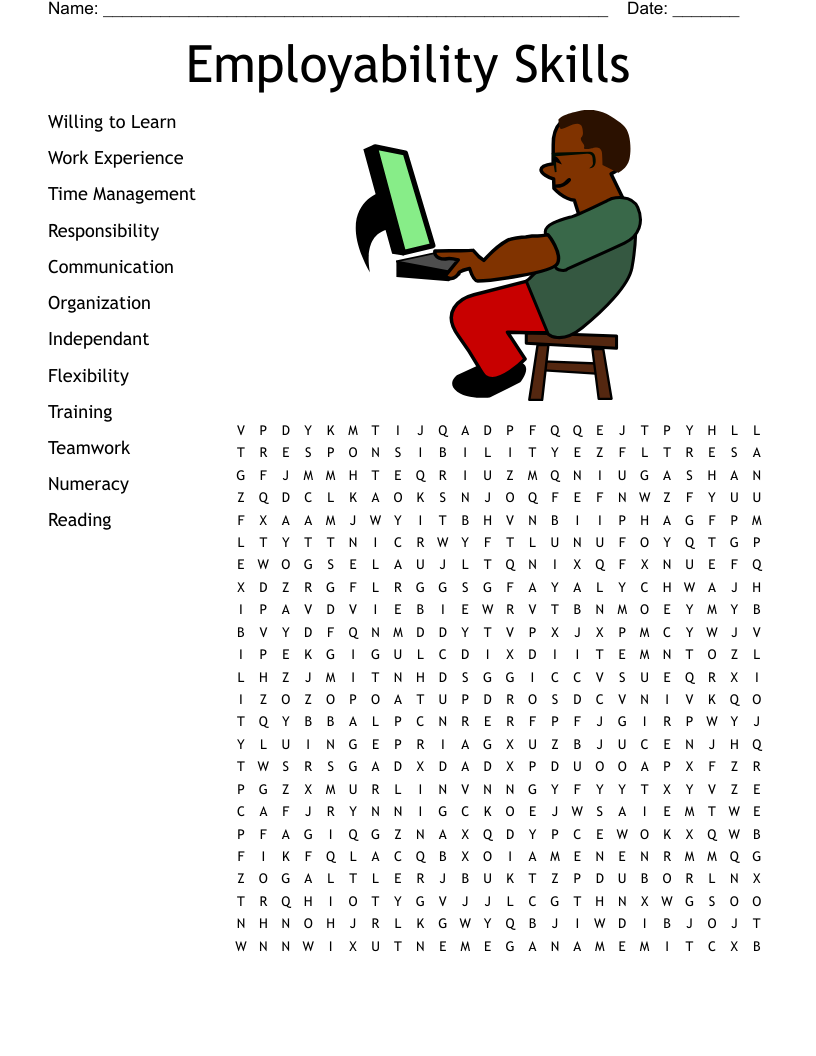 Employability Skills Word Search WordMint