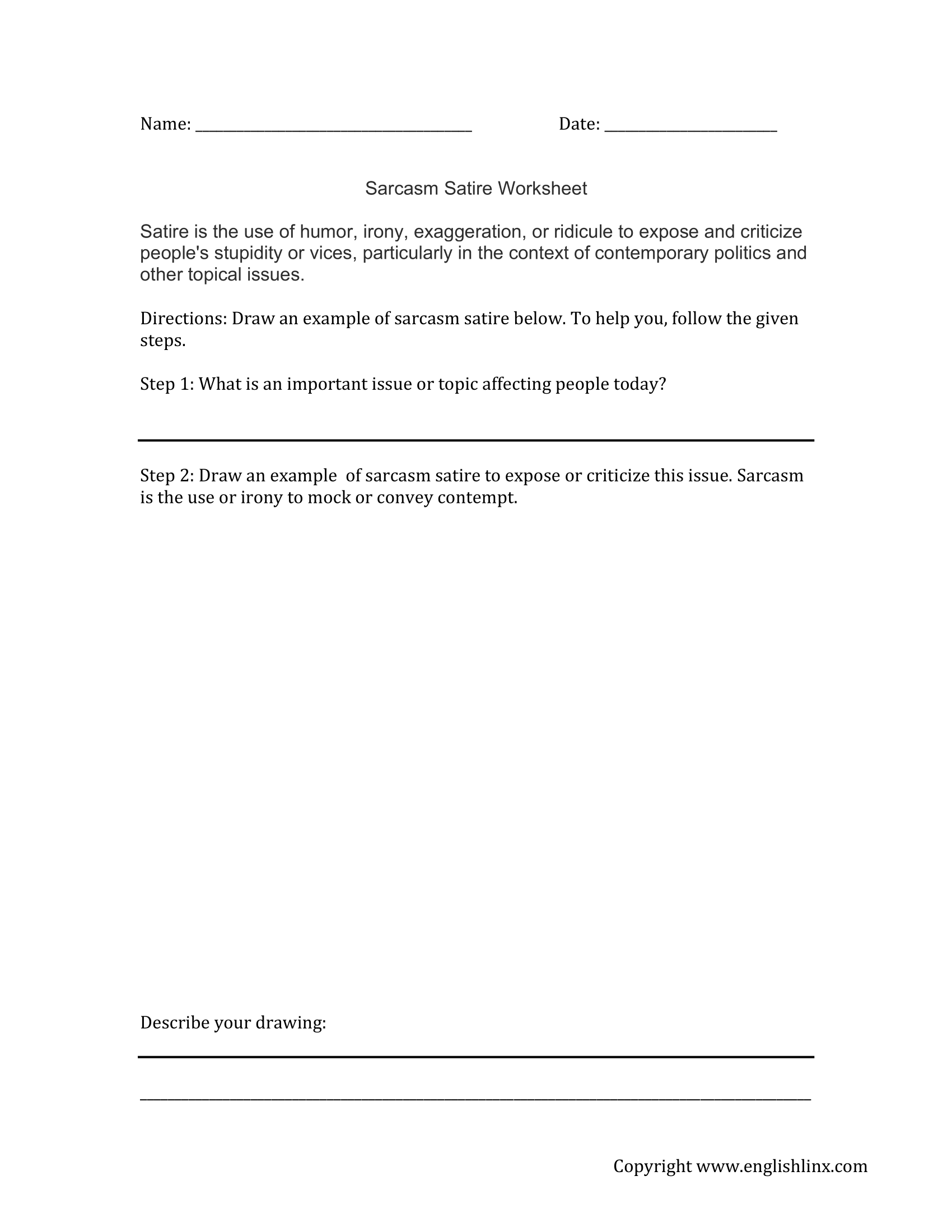 Englishlinx Satire Practice Worksheets Englishlinx Satire Practice Worksheets
