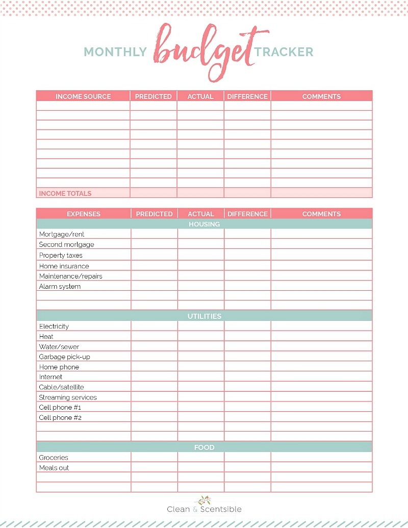 Family Binder Budgeting Printables Clean And Scentsible Family Binder Budgeting Printables Clean And Scentsible