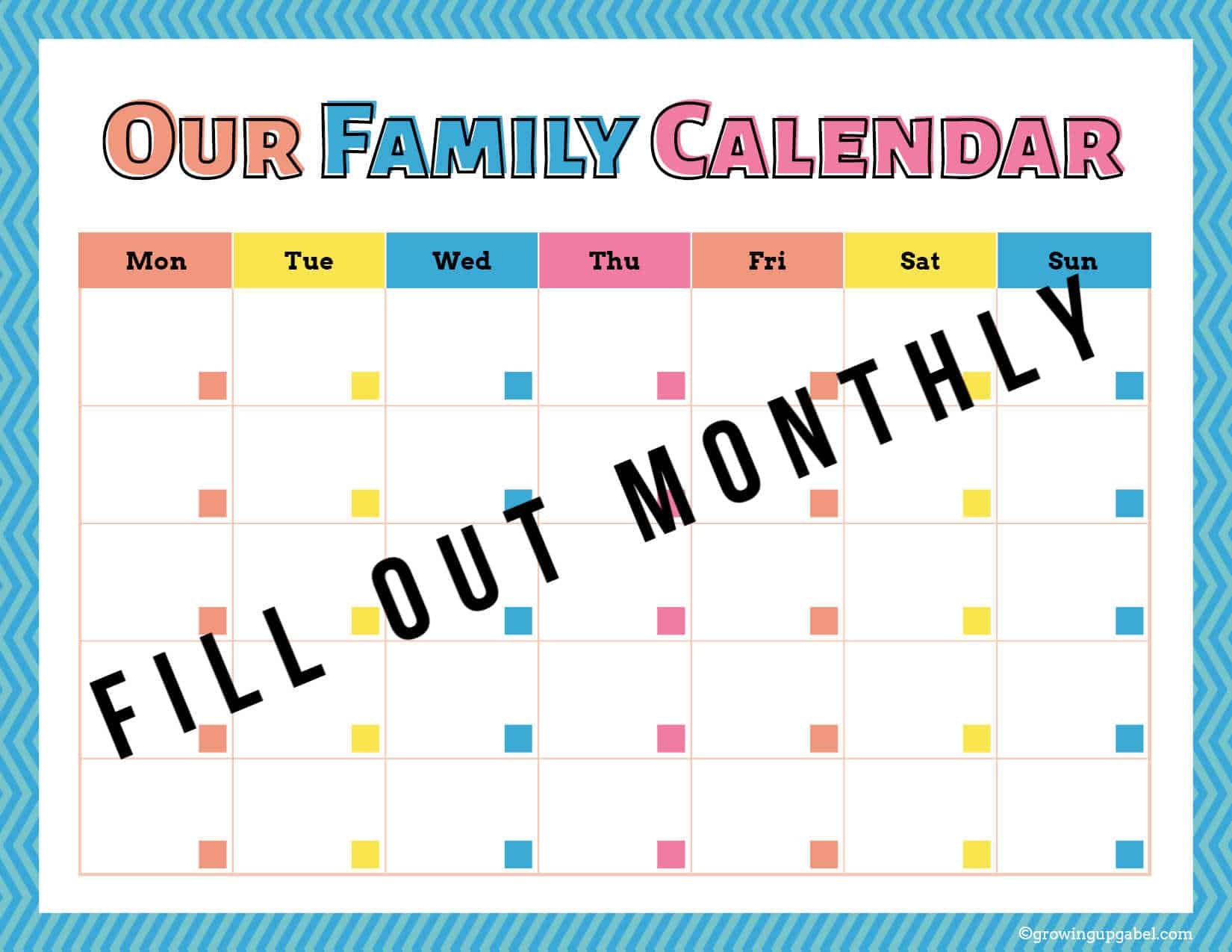 Family Calendar And Weekly To Do List