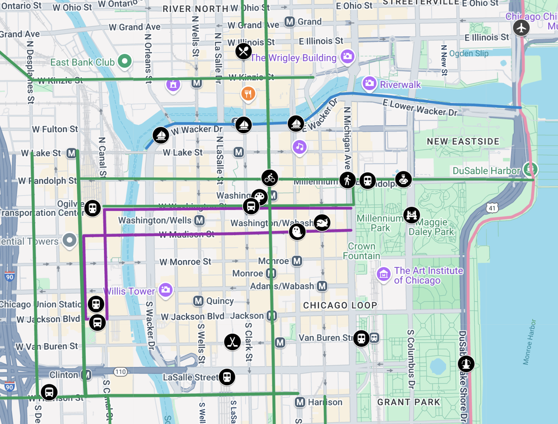 Feeling Out Of The Loop Try Our Interactive Map Of Walk bike transit Landmarks In Downtown Chicago Streetsblog Chicago