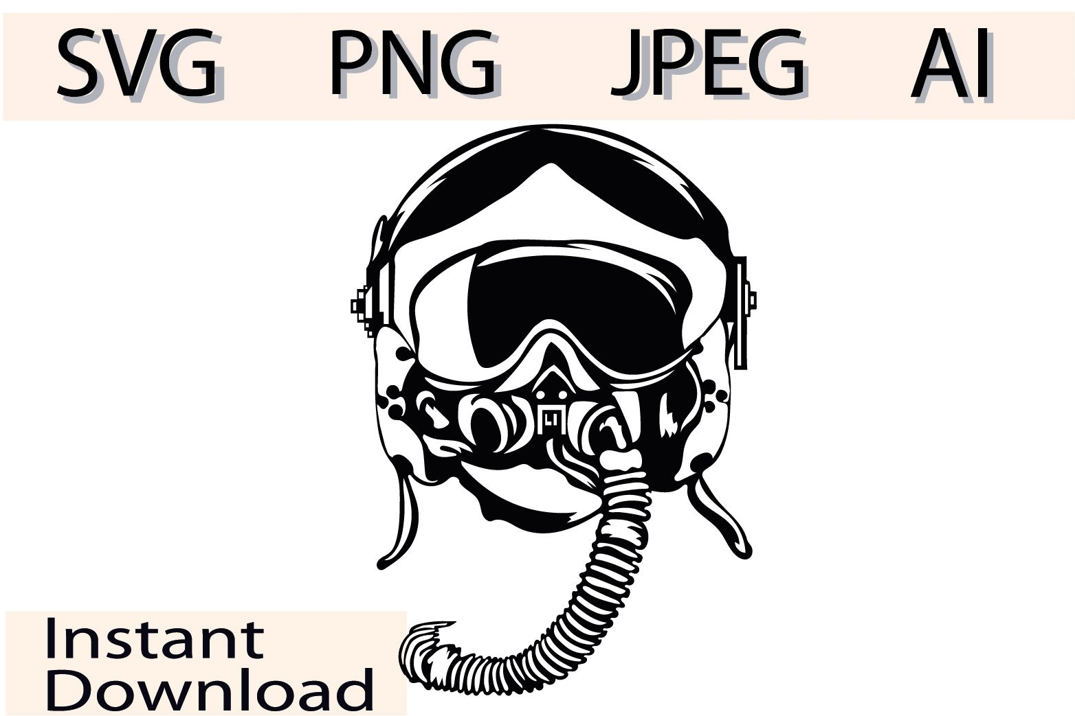 Fighter Pilot Helmet Svg Jpg Png Ai Pilot Aviation Vector