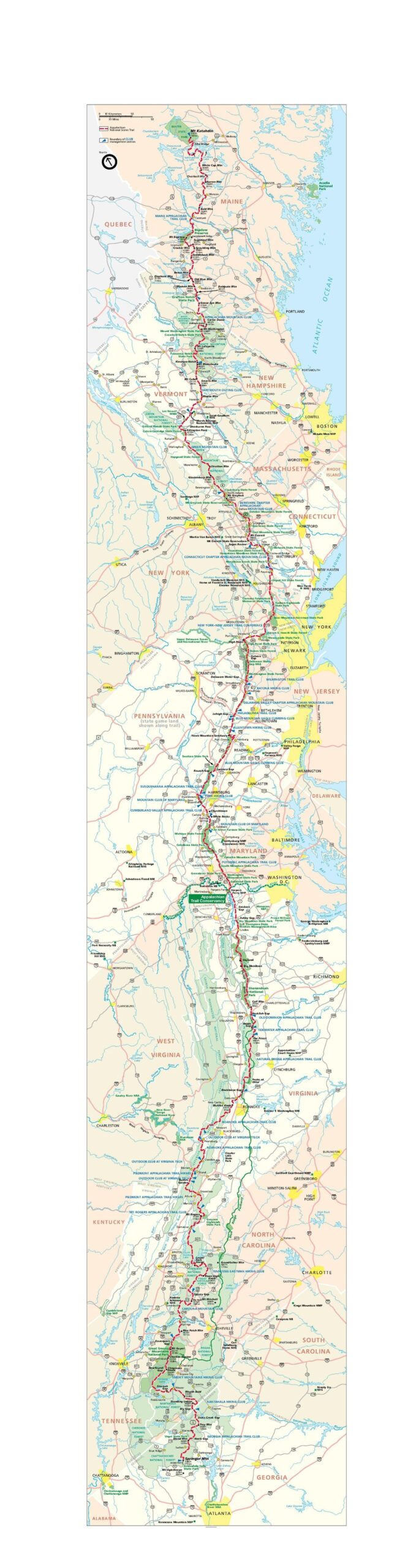 Appalachian Trail Printable Map