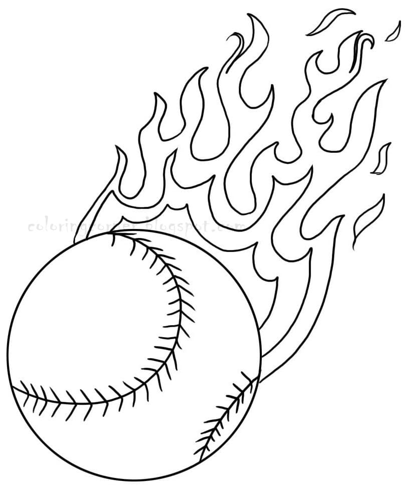 Fire Baseball Ball Coloring Page Download Print Or Color Online For Free