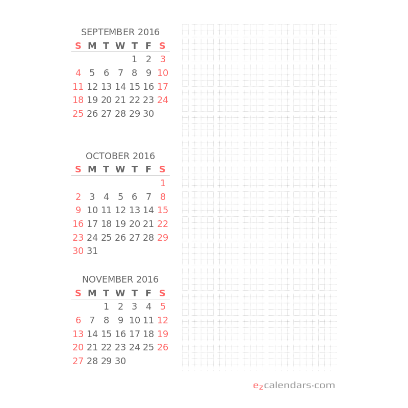 Printable Calendar Three Months Per Page