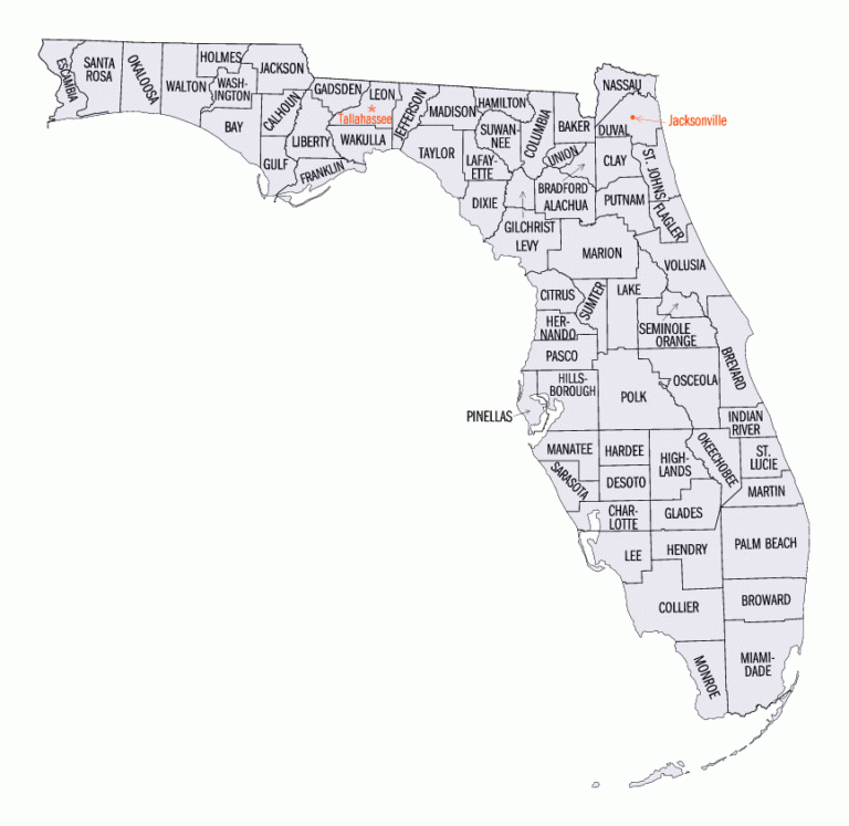 Florida County Map