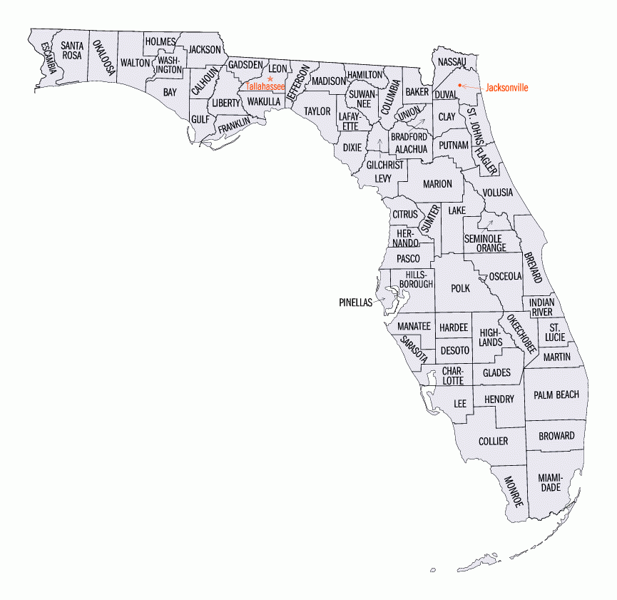 Florida County Map