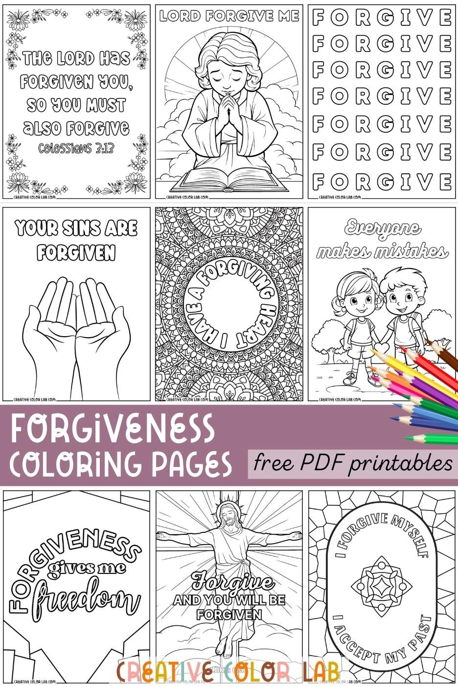 Forgiveness Coloring Pages PDFs Free Printables