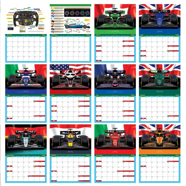 Formula 1 2026 Calendar Racing Teams 12 Month Calendar GPBox