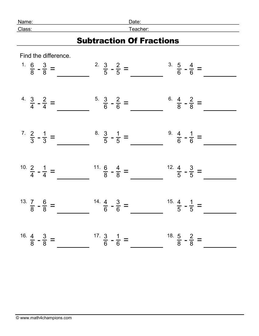 Fraction Worksheets Pdf Downloads Math Champions Fraction Worksheets Pdf Downloads Math Champions