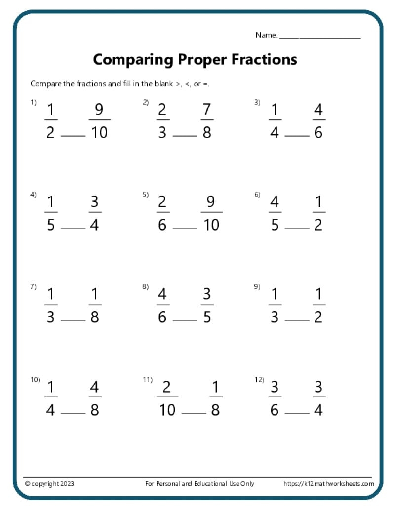 Free Printable Simplifying Fractions Worksheets
