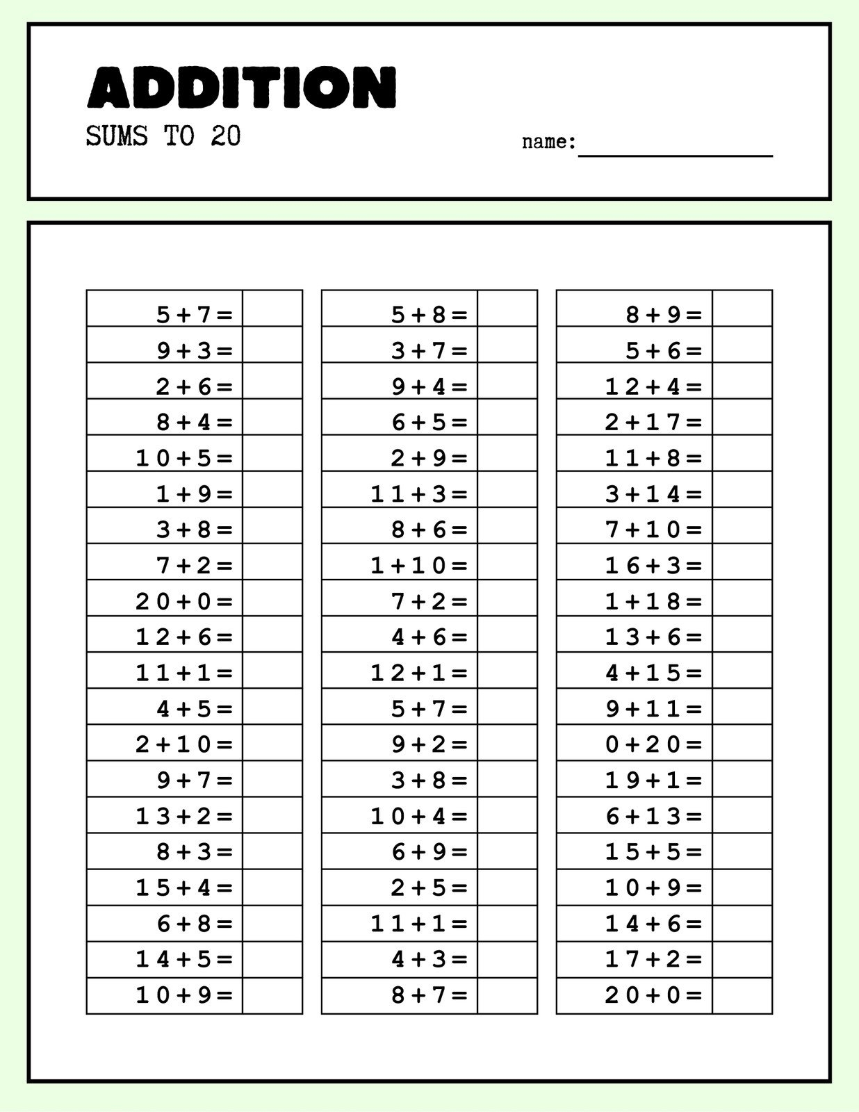 Free Printable Worksheets For First Grade
