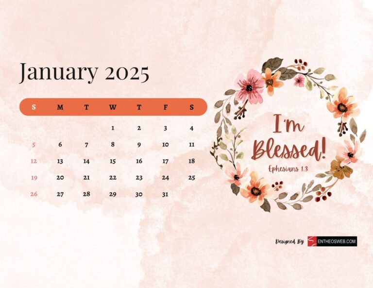 Free 2026 Christian Calendar Printable With Bible Verses EntheosWeb