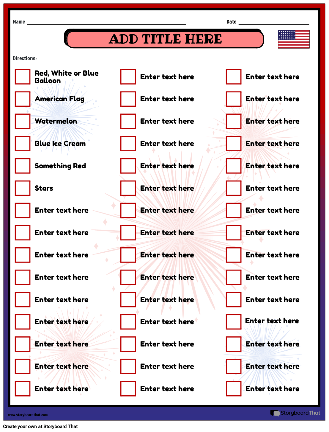 Free 4th Of July Worksheets For 2025 Storyboard That