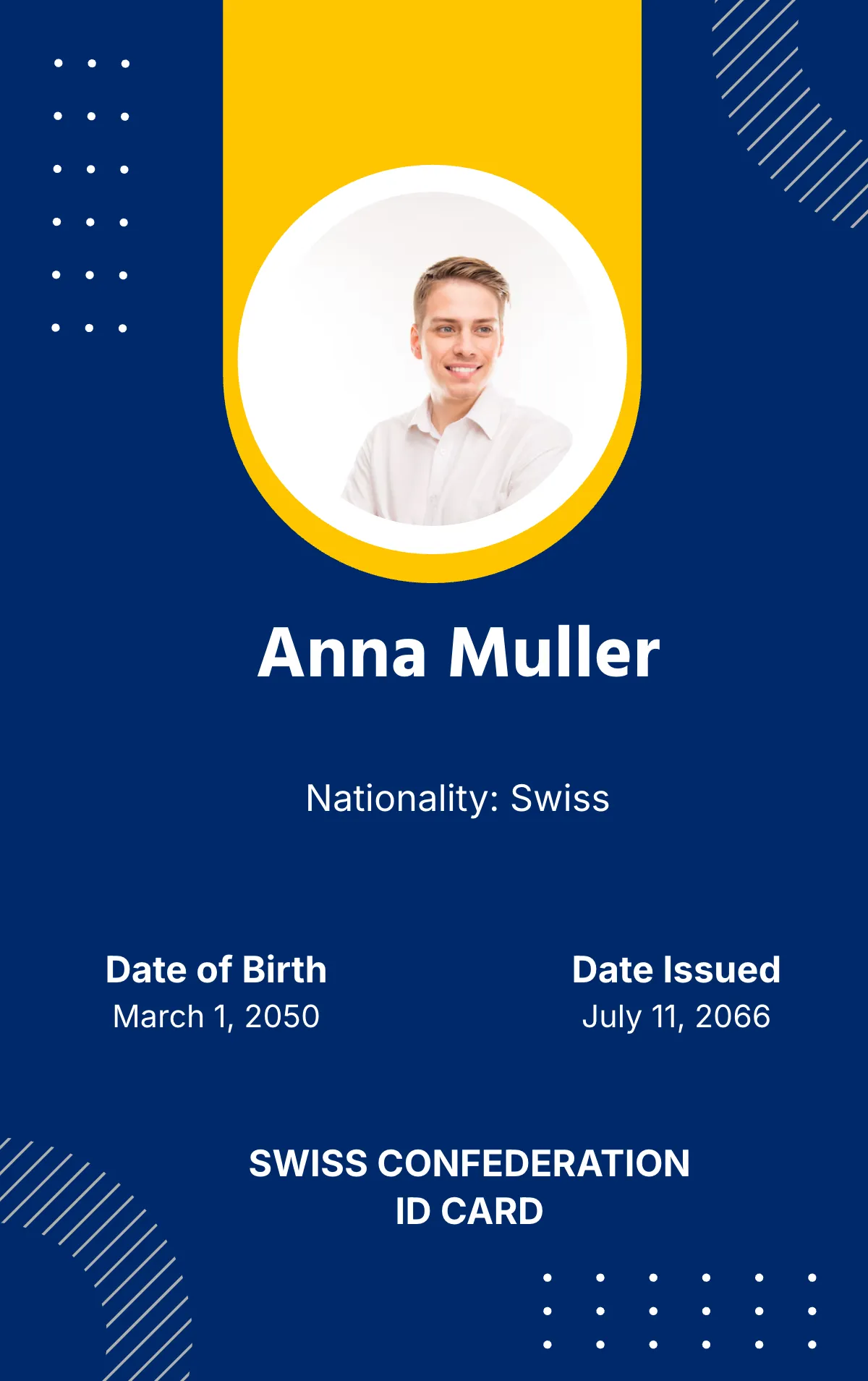 Free Aesthetic Vertical ID Card Template To Edit Online