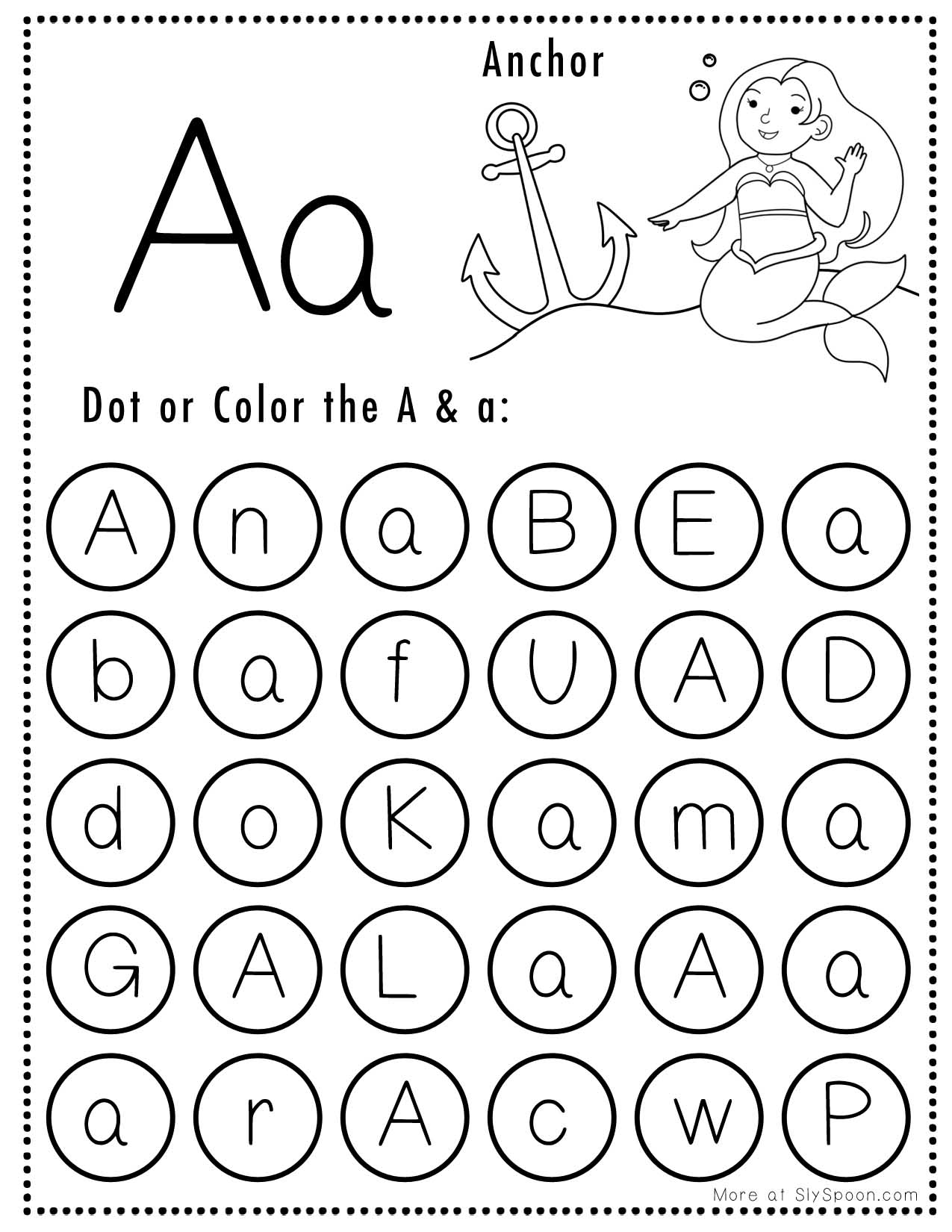 Free Alphabet Do A Dot Printables Worksheets Letter A Mermaid Free Alphabet Do A Dot Printables Worksheets Letter A Mermaid