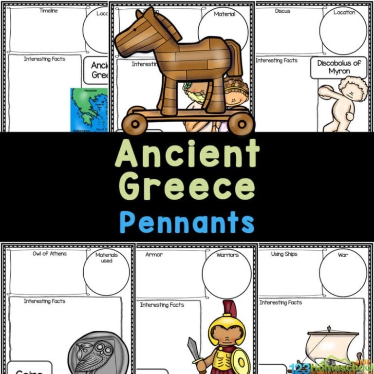 FREE Ancient Greek Civilization Printable Pennants Or Worksheets