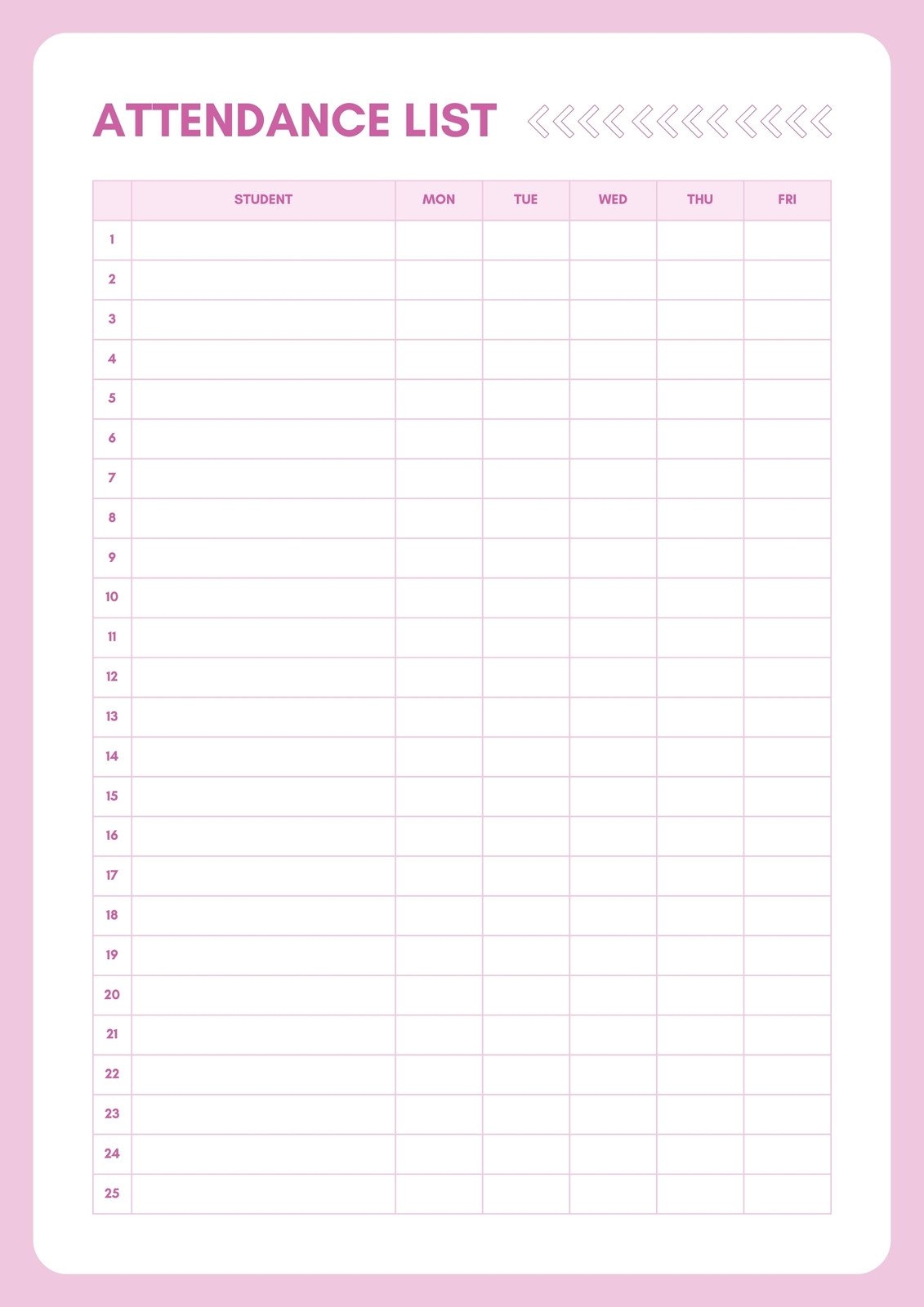 Free And Customizable Attendance Templates Free And Customizable Attendance Templates