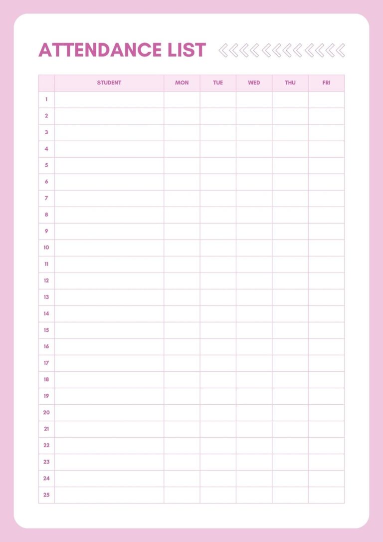 Free And Customizable Attendance Templates