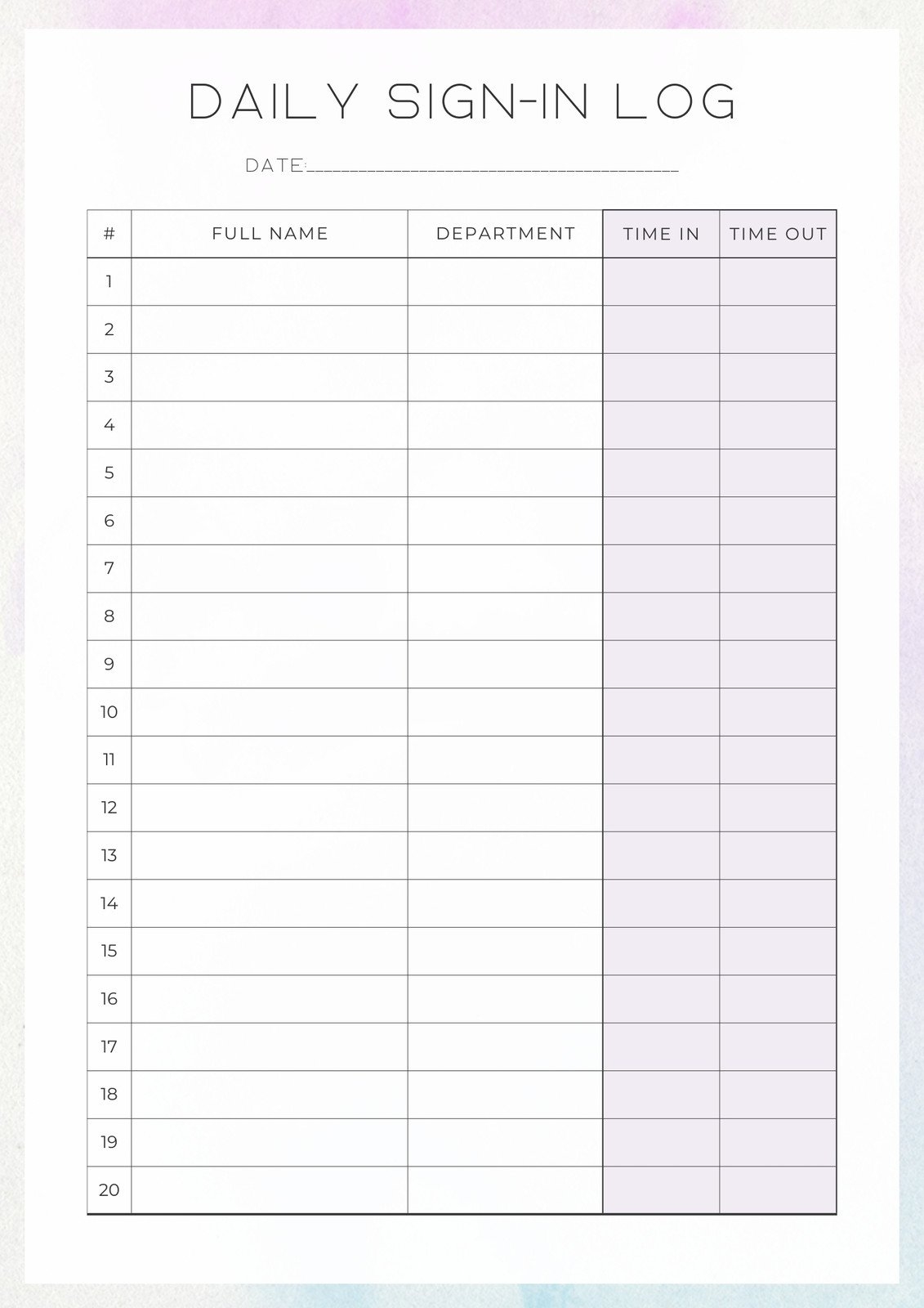 Printable Blank Log Sheets Printable Blank Log Sheets