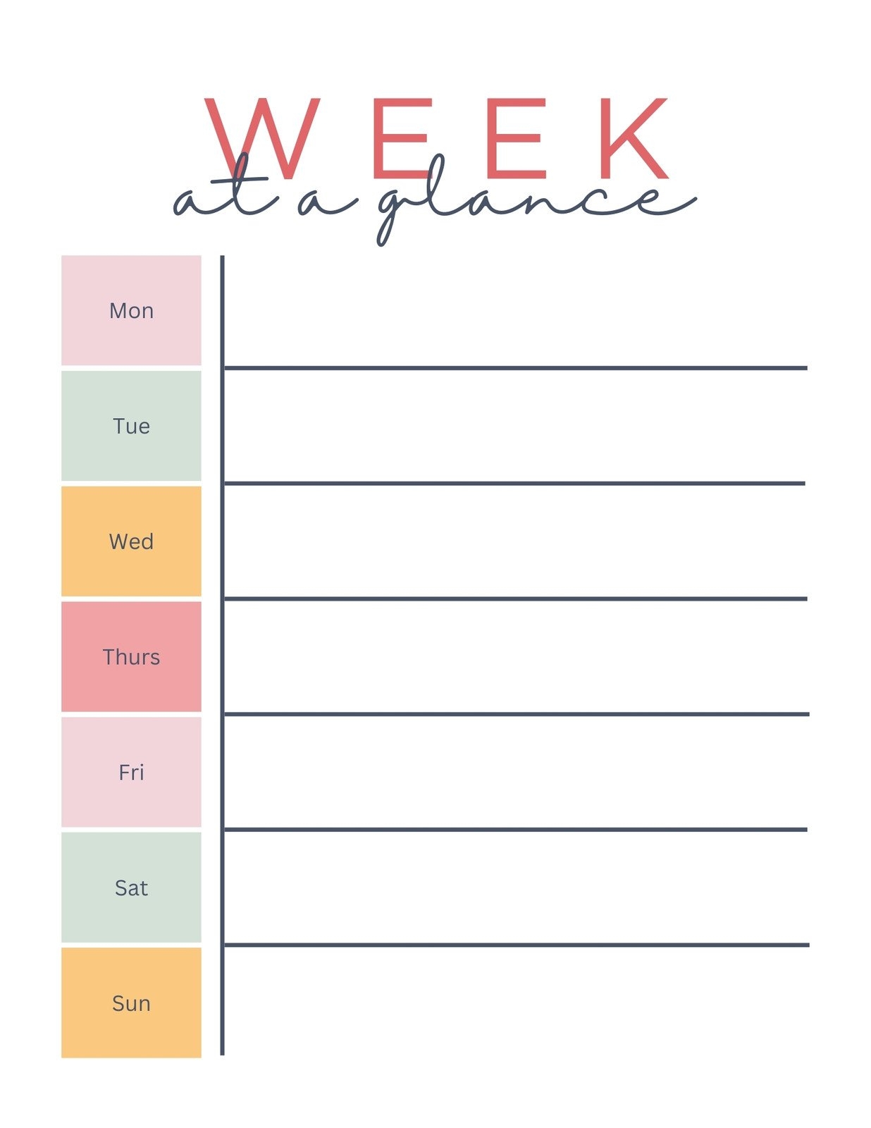 Free And Customizable Weekly Planner Templates Canva