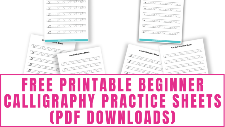 Free Beginner Calligraphy Practice Sheets PDFs 