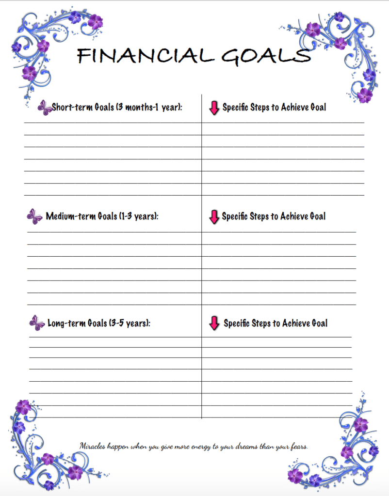 Finance Sheets Printables
