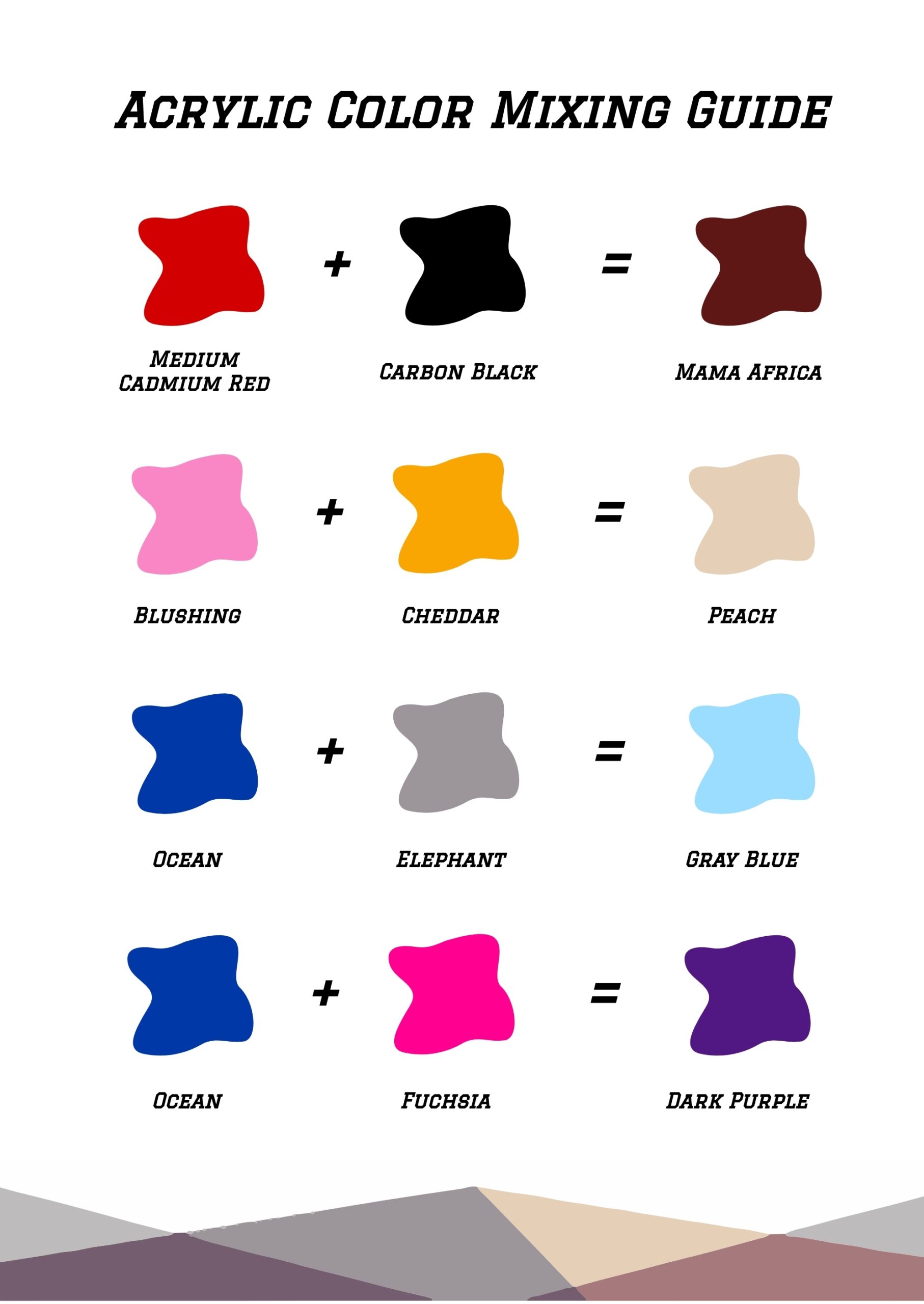 Free Color Mix Chart Templates Editable And Printable