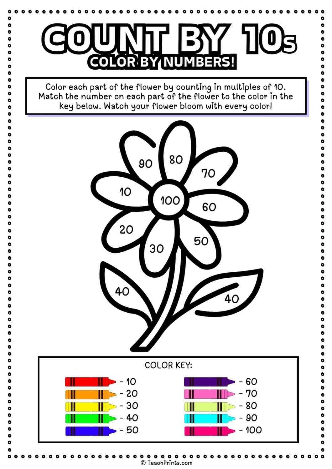 Free Count By 10s Worksheets Teach Prints